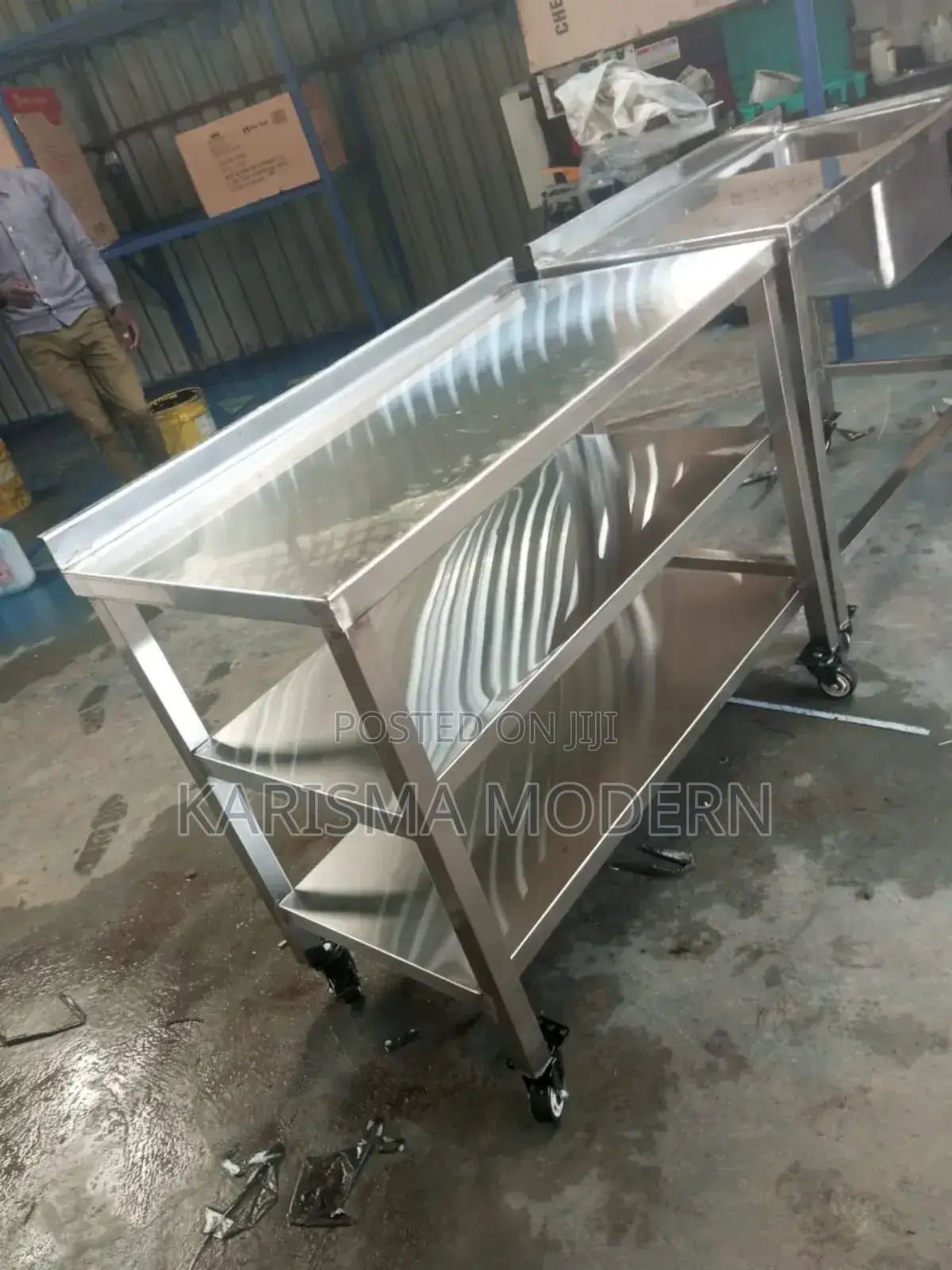 Double Shelf Stainless Steel Working Table Top