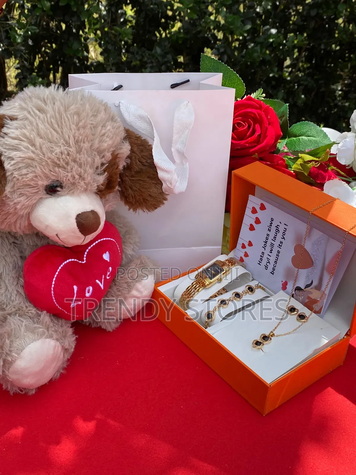5 in 1 Ladies Valentine's Gift Set With Fluffy Puppy
