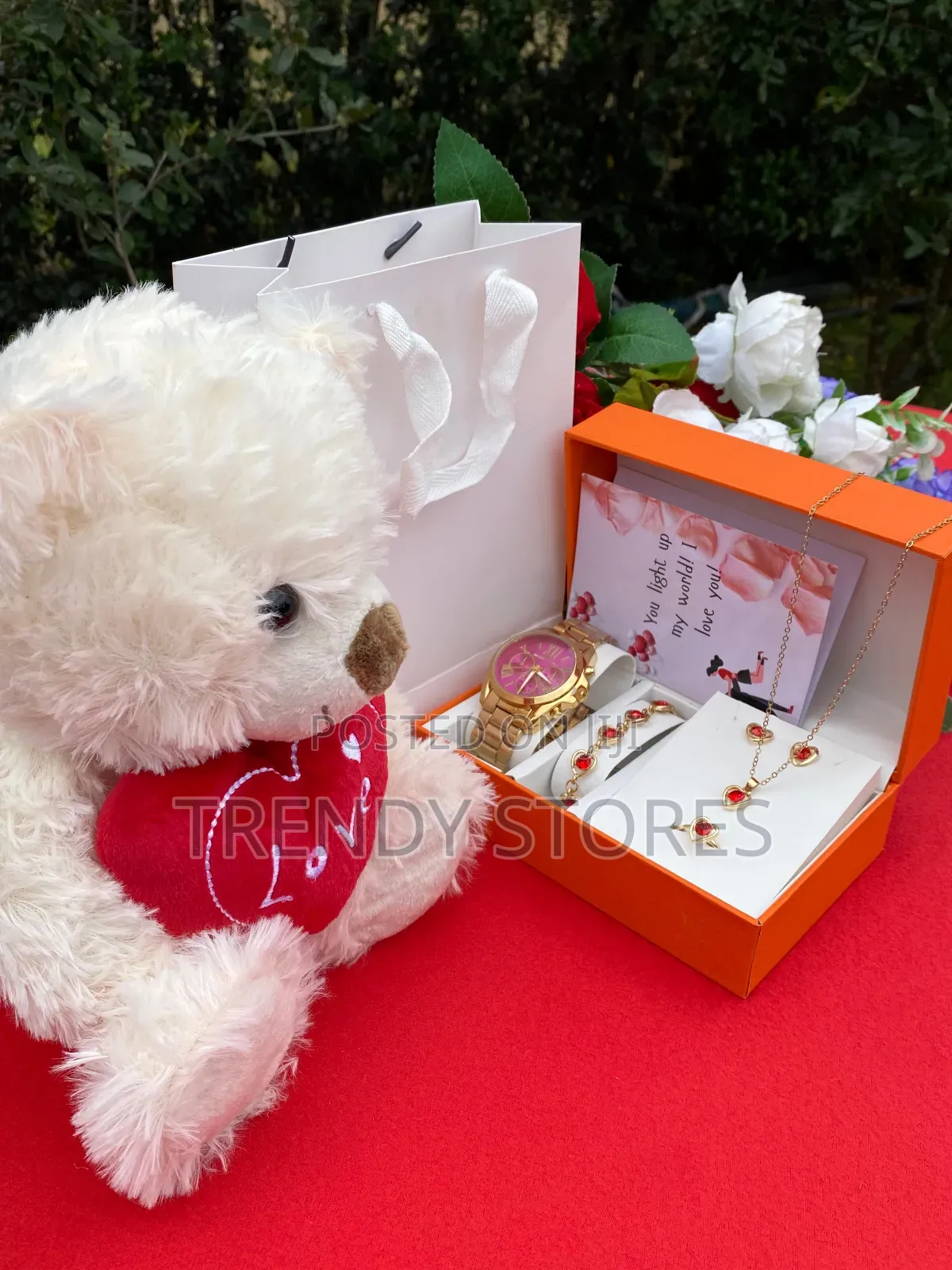 5 in 1 Ladie's Set With White Teddy Bear