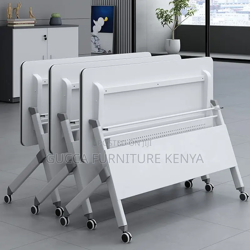 Office Tables:120cm 
Folding Office Desk With Swivel Wheels