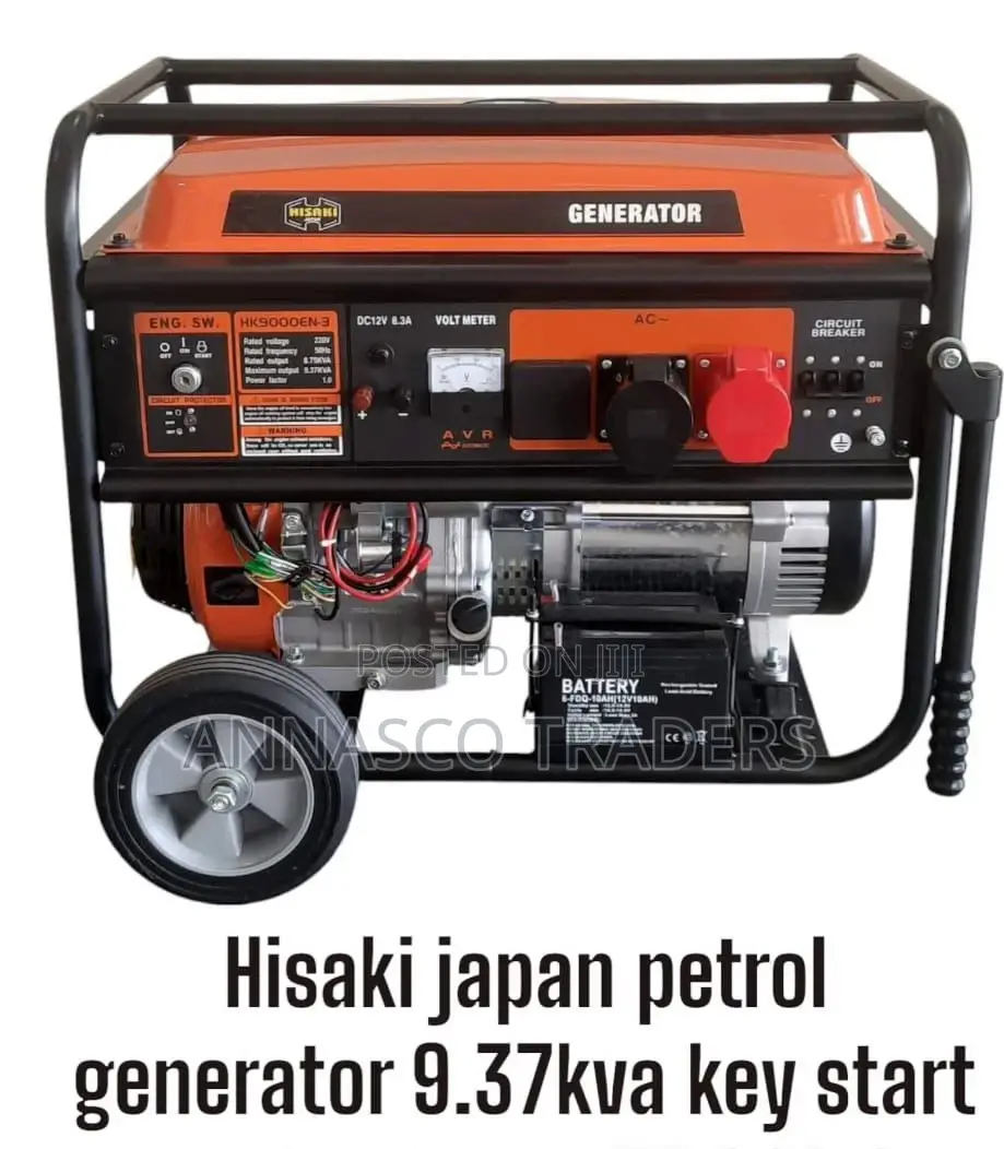 Hisaki Japan Petrol Generator 9.37kva Key Start 3 Phase