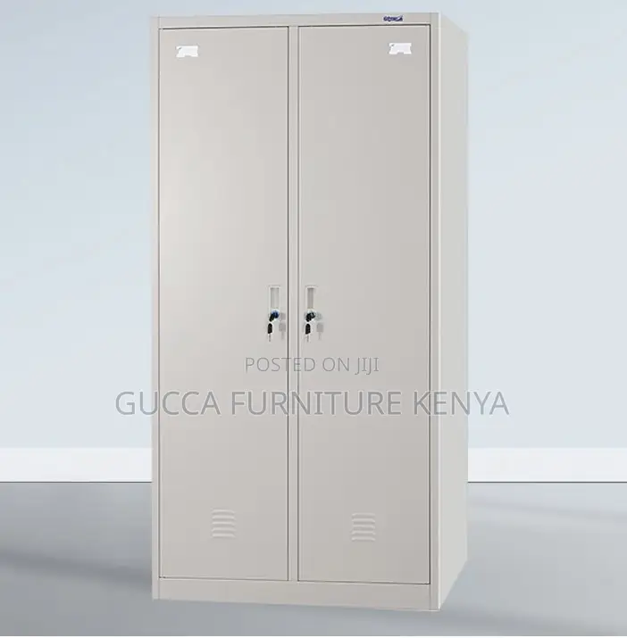 Cabinets: Metallic Two-Door Locker Office File Cabinet