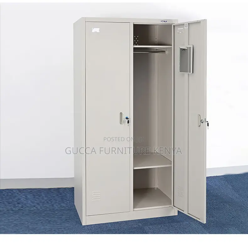Cabinets: Metallic Two-Door Locker Office File Cabinet