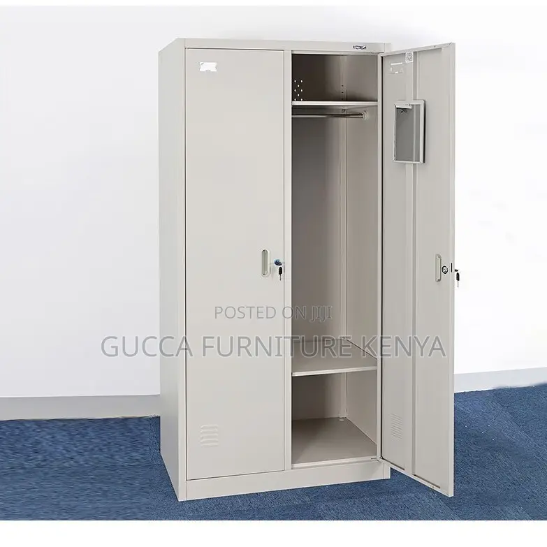 Cabinets: Metallic Two-Door Locker Office File Cabinet