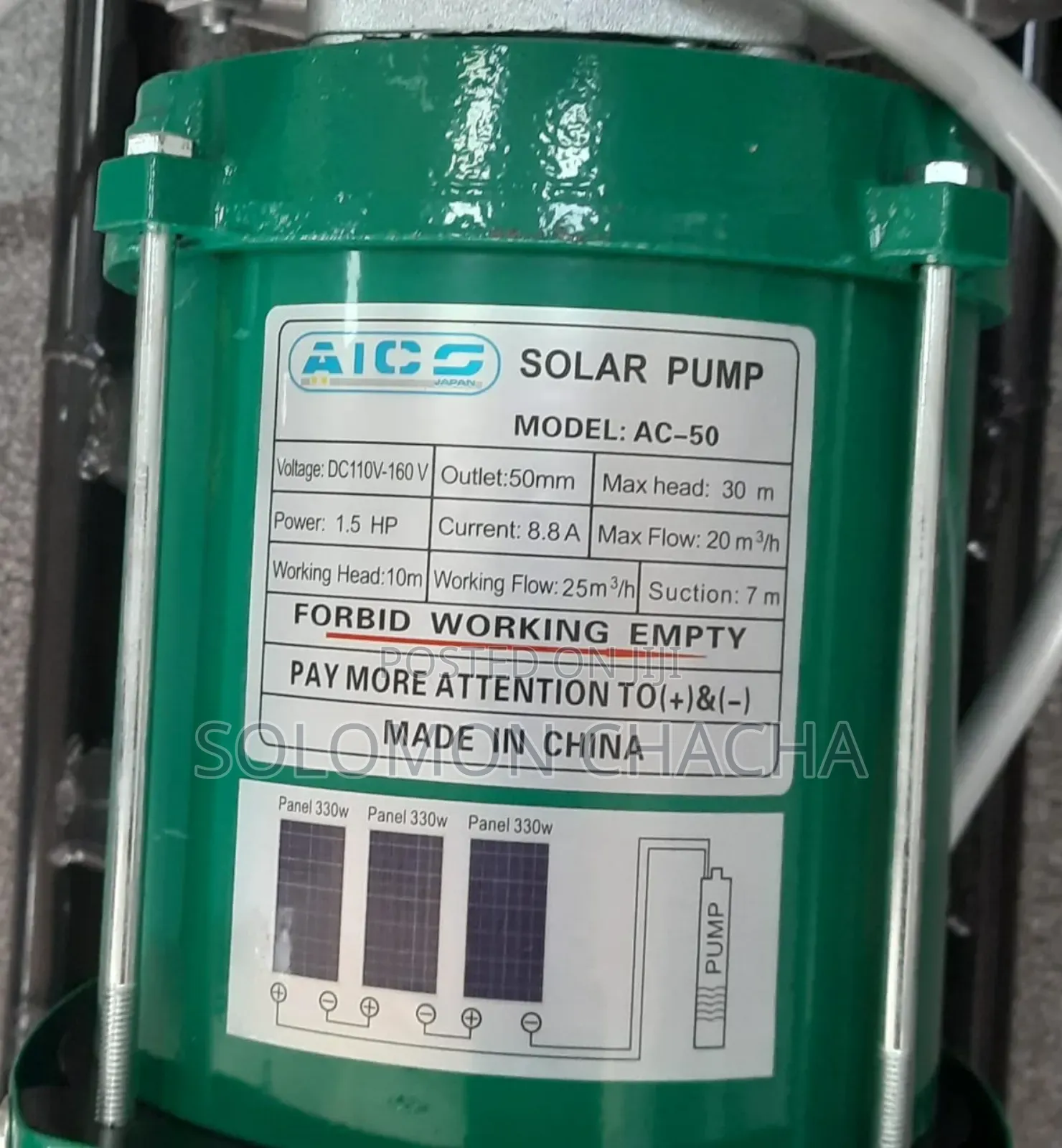 AC50 Aico Japan Solar Water Pump 2 Inches Max Head 30M