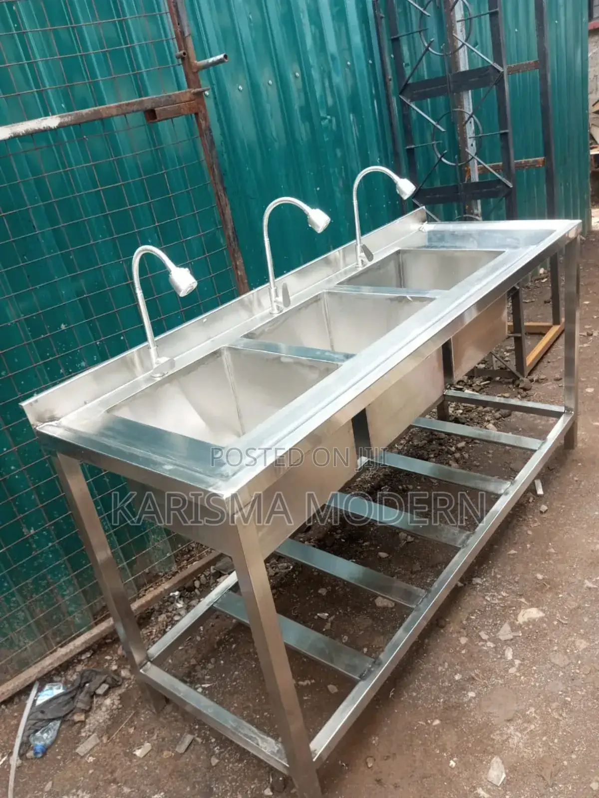 Tripple Taps Commercial Stainless Steel Sinks