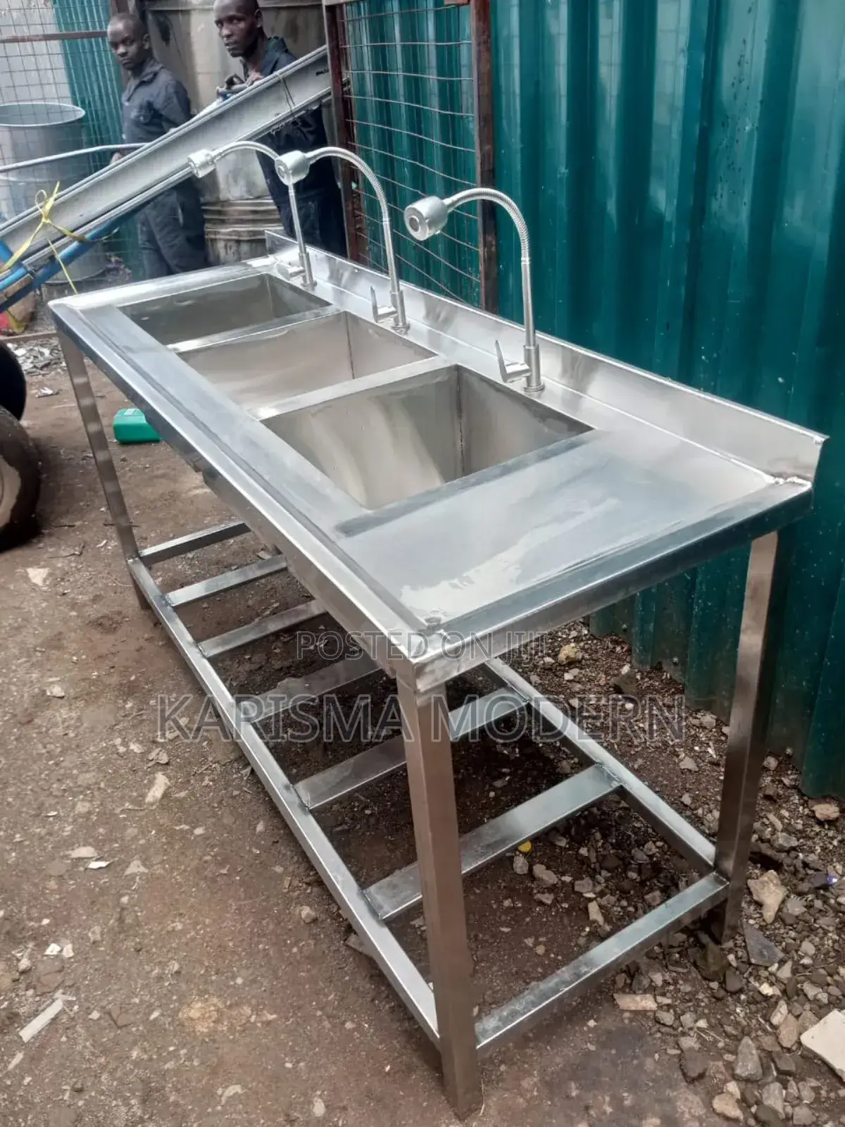 Tripple Taps Commercial Stainless Steel Sinks