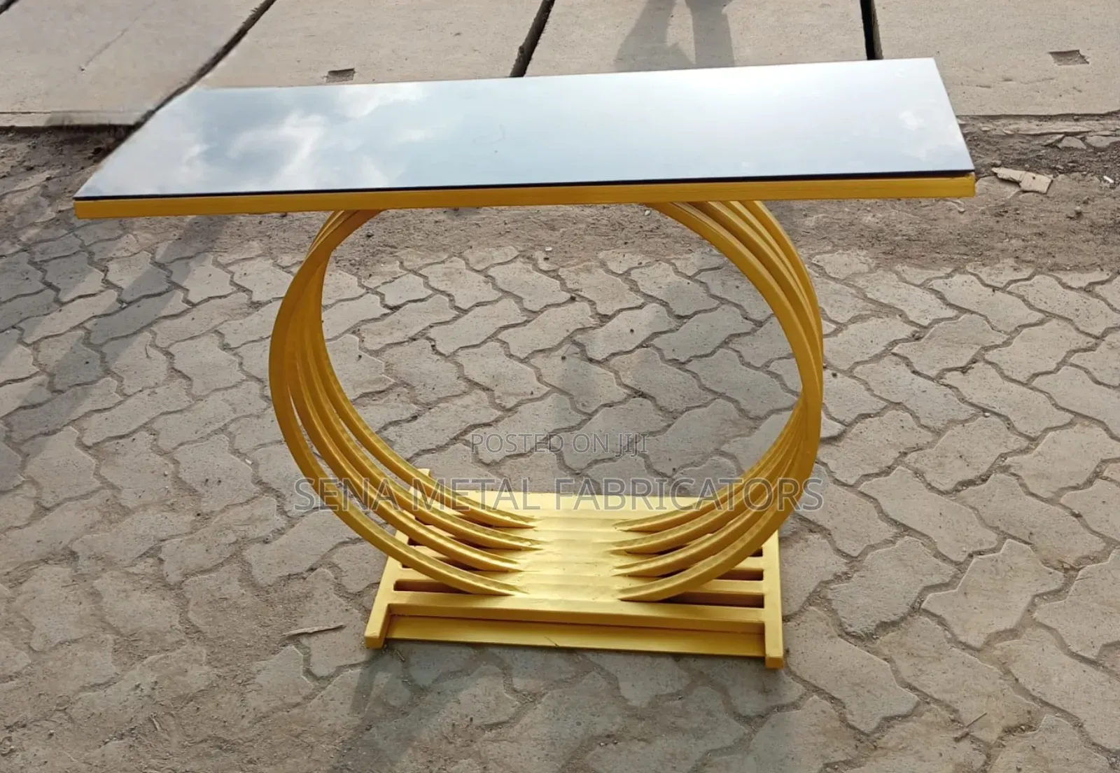 Modern Console Table With Glass Top.