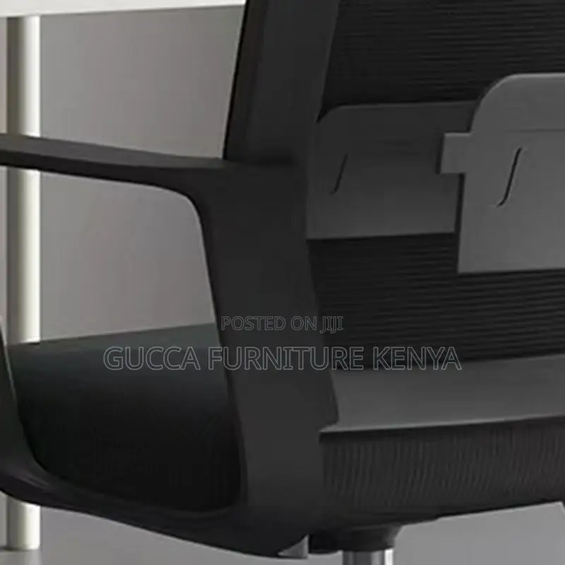 Office Chairs: Contemporary Black Upholstery Headrest Chair