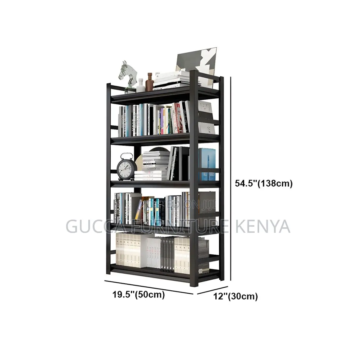 Cabinets: Metal Etagere Black Industrial Vertical Bookshelf