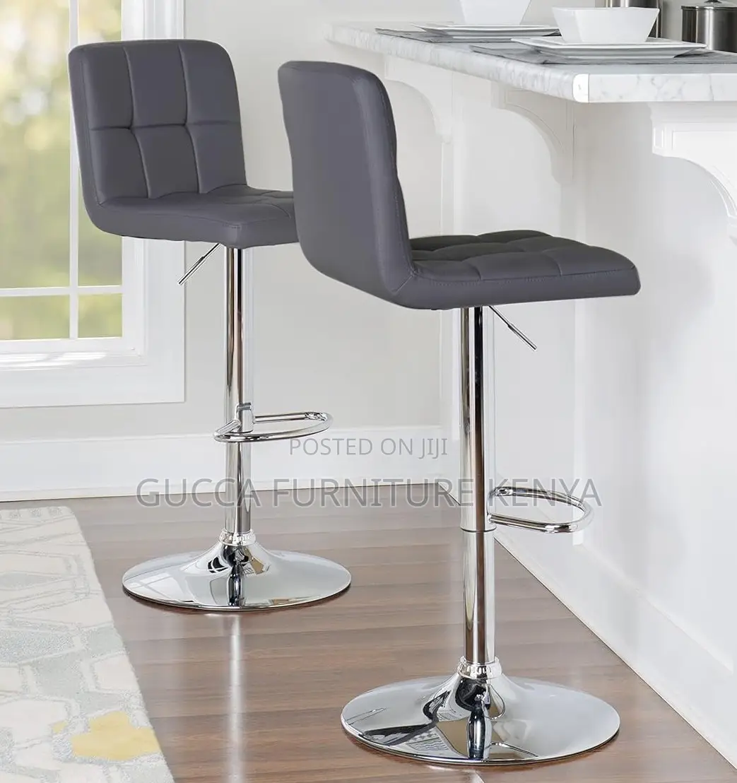 Home Chairs: L-Shape Leather Upholstered Home Office Stool