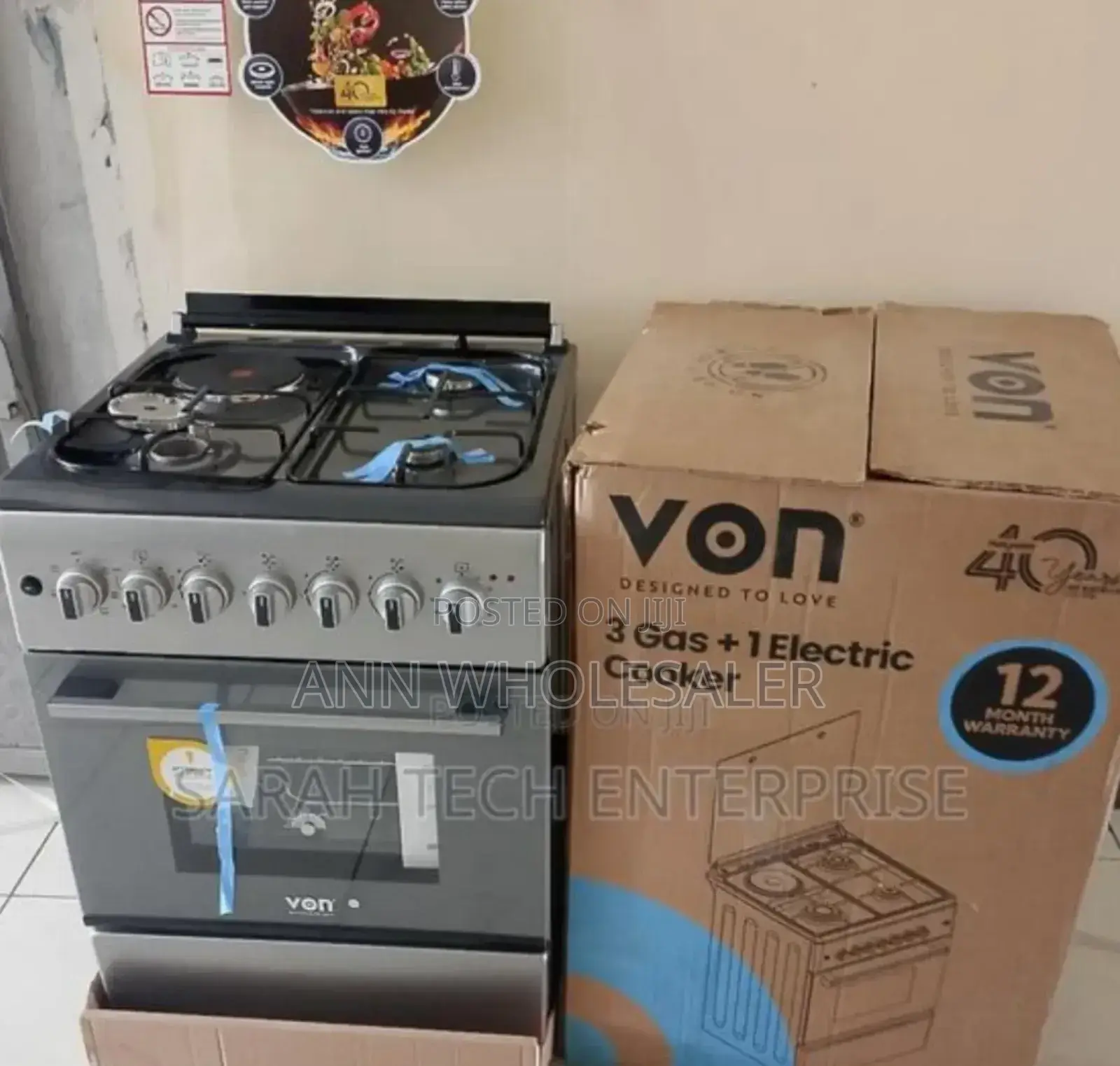 Electric Oven Von 60 By 60 Standing Cooker V-6060