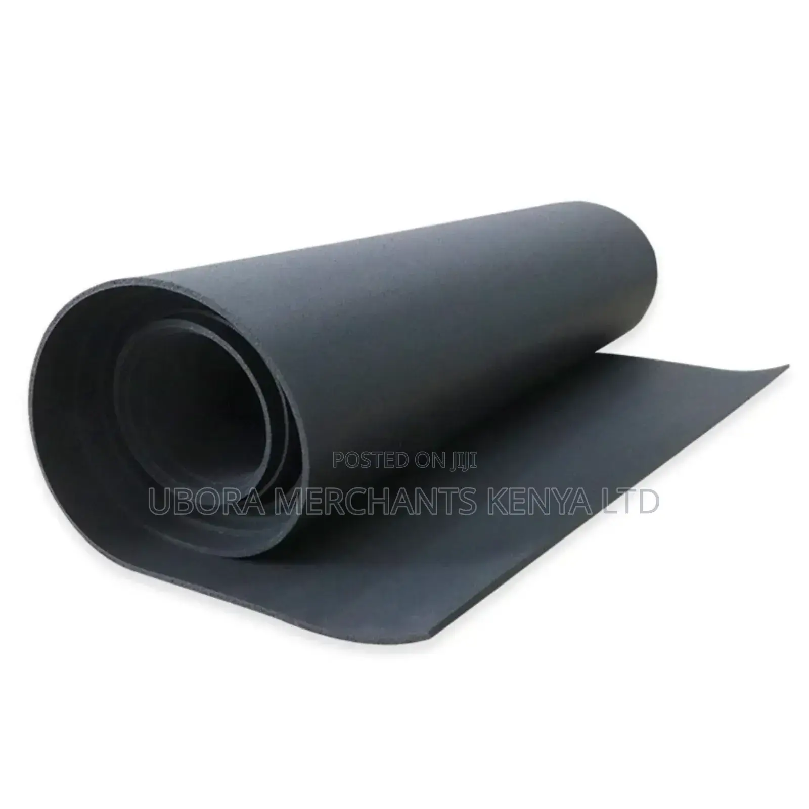 Black Plain Gym Rubber Mat Roll 10mm