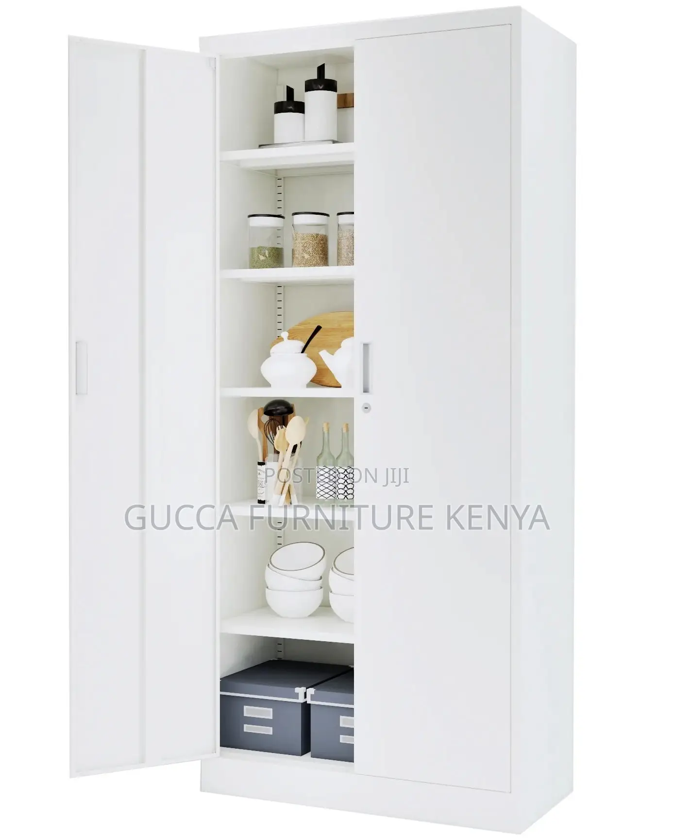 Cabinets: Large Garage Locker With 5 Adjustable Shelves