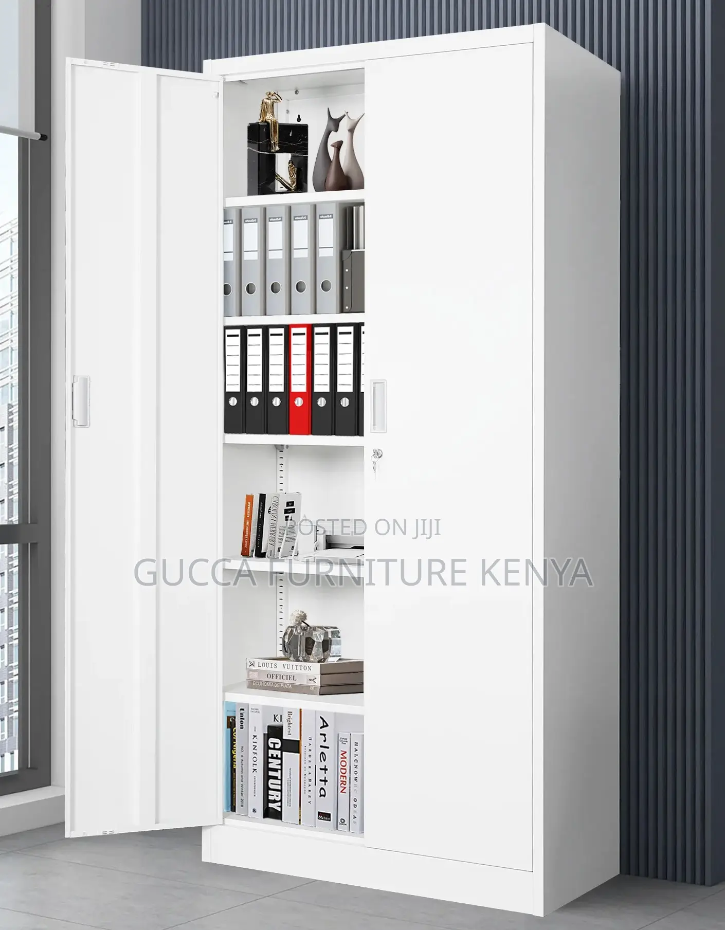 Cabinets: Large Garage Locker With 5 Adjustable Shelves