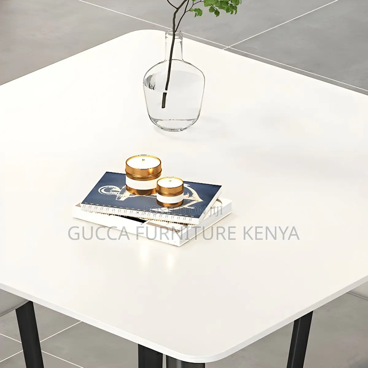 Dining Tables: 
Modern Square White Stone Dining Table