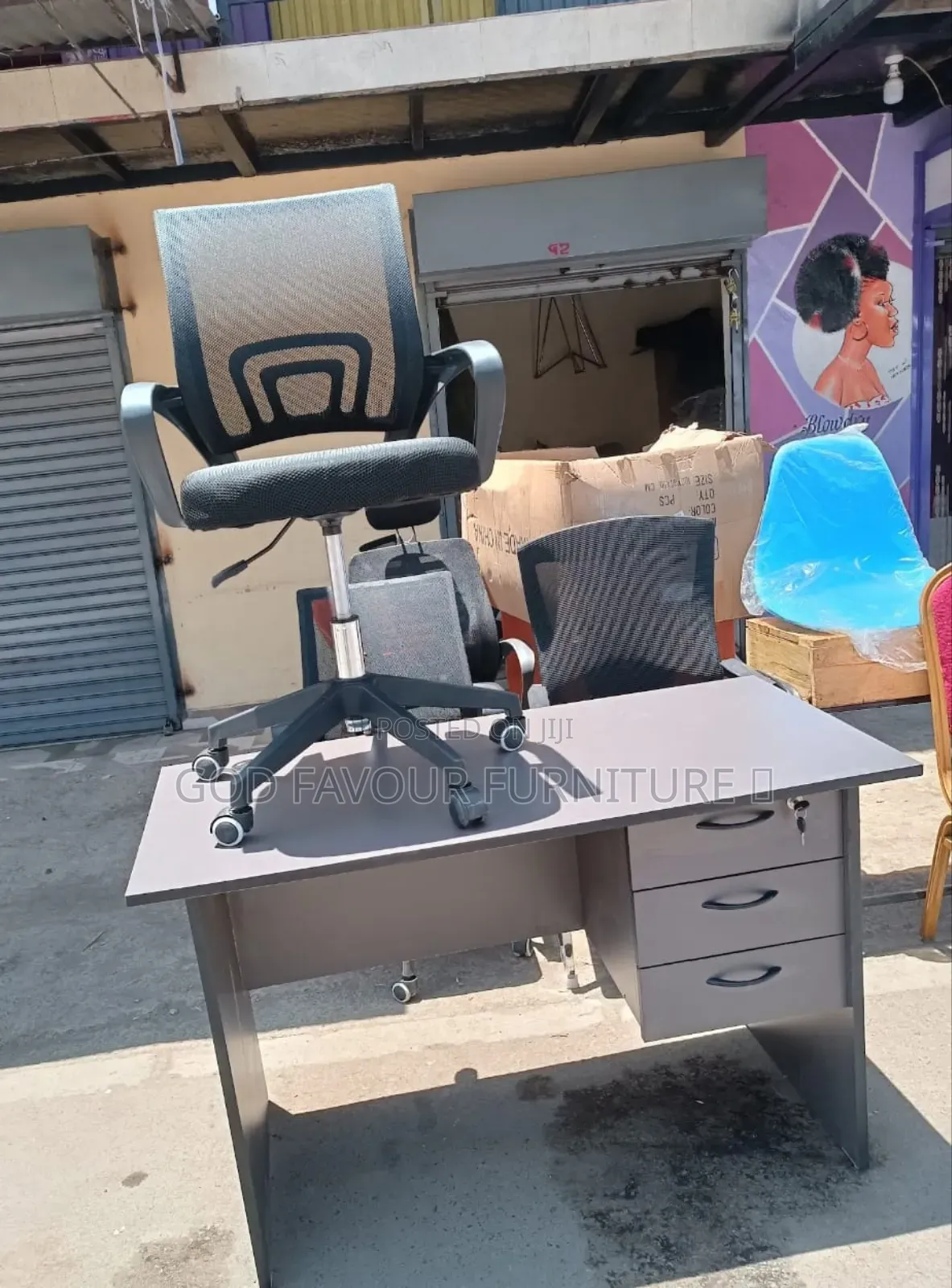 1 Meter Office Desk And Mesh Chair Kj5tf