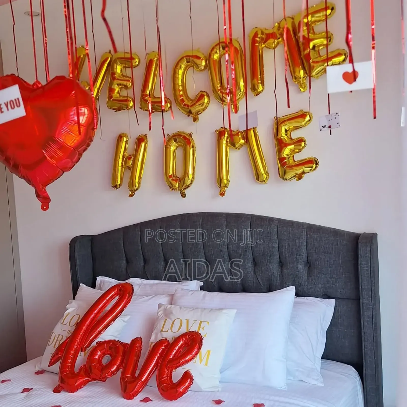 Welcome Home Balloons Valentine's Surprise Set Up