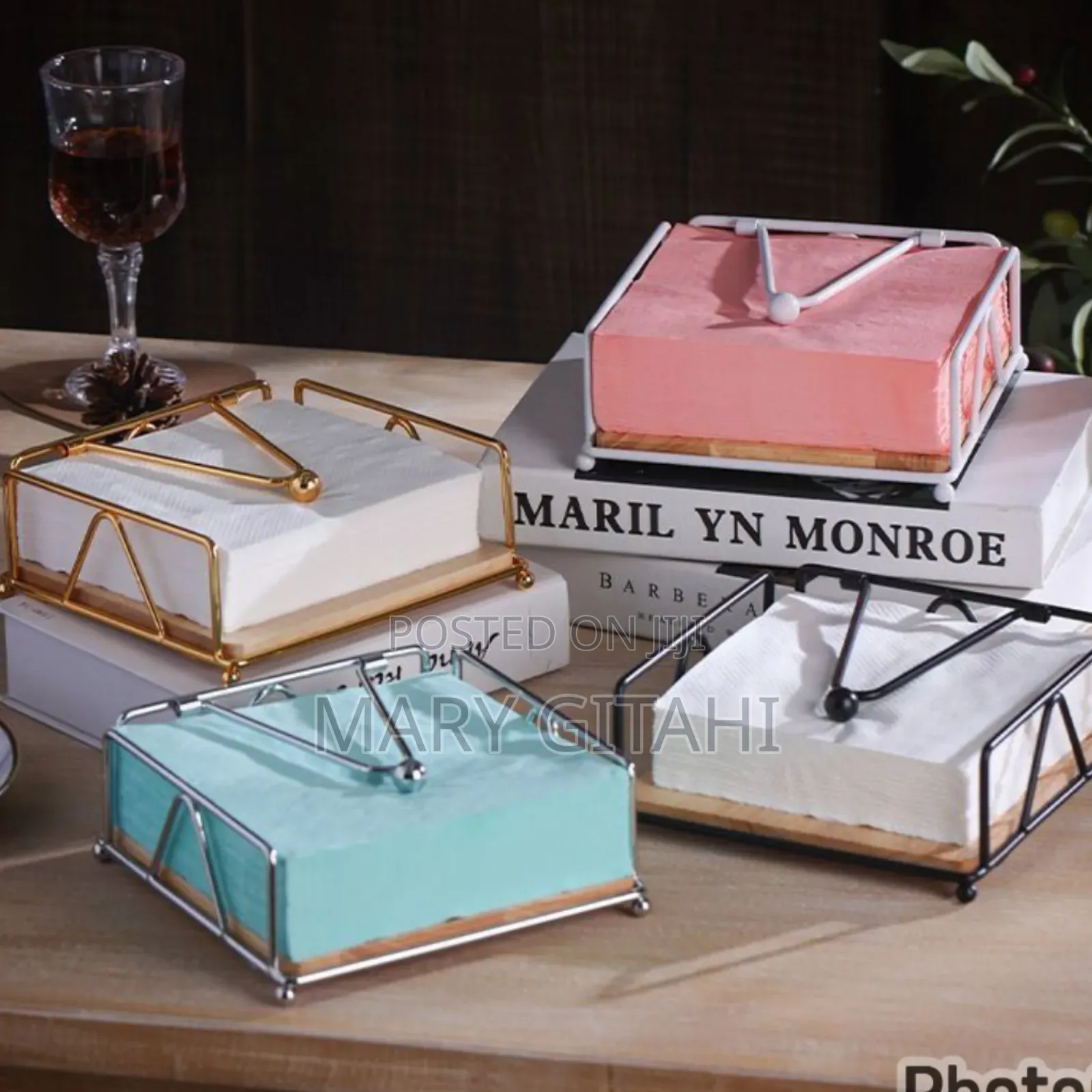 Luxury Metallic Serviette Holder, *