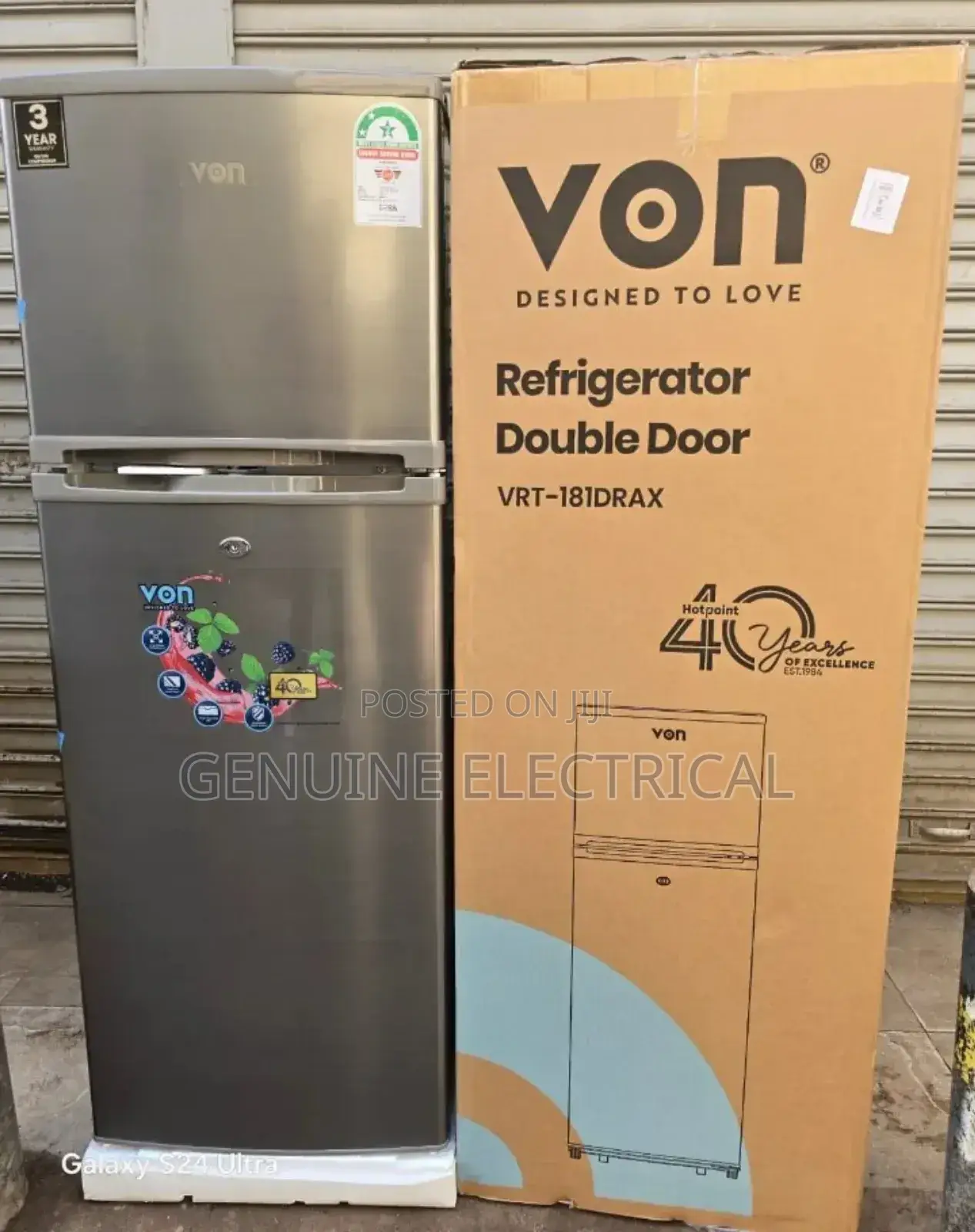 Double Door Von 181l Fridge