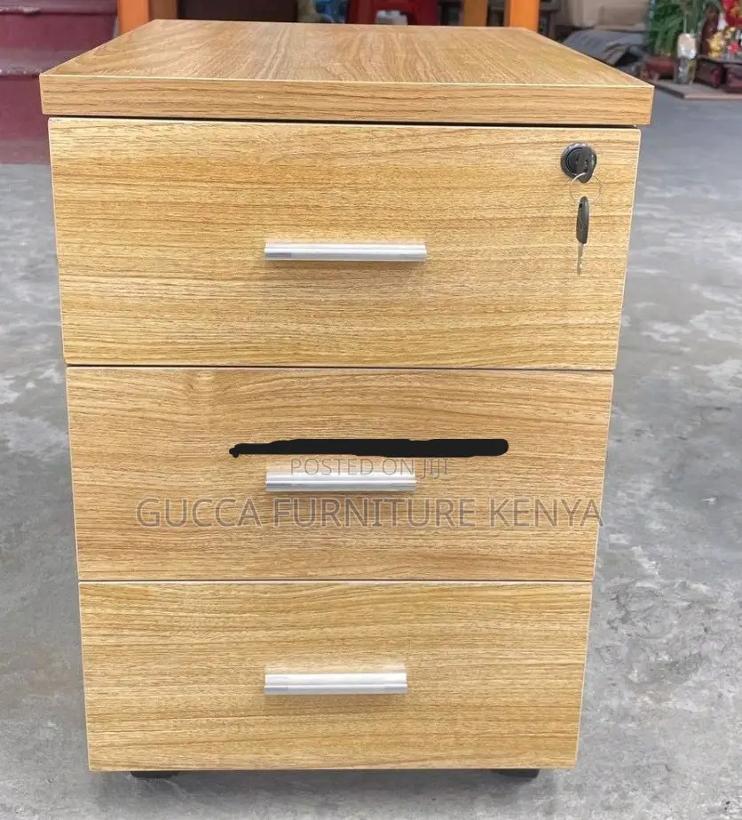 Cabinets:3-Drawer Wooden Credenza Pedestal Office Cabinet