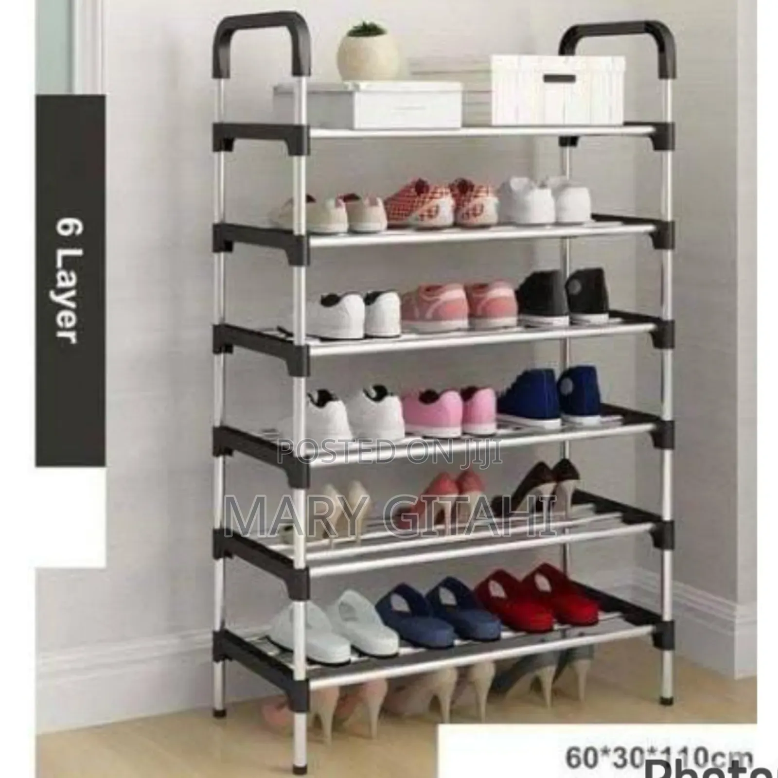 Multilayer Shoerack 6 Layer Black