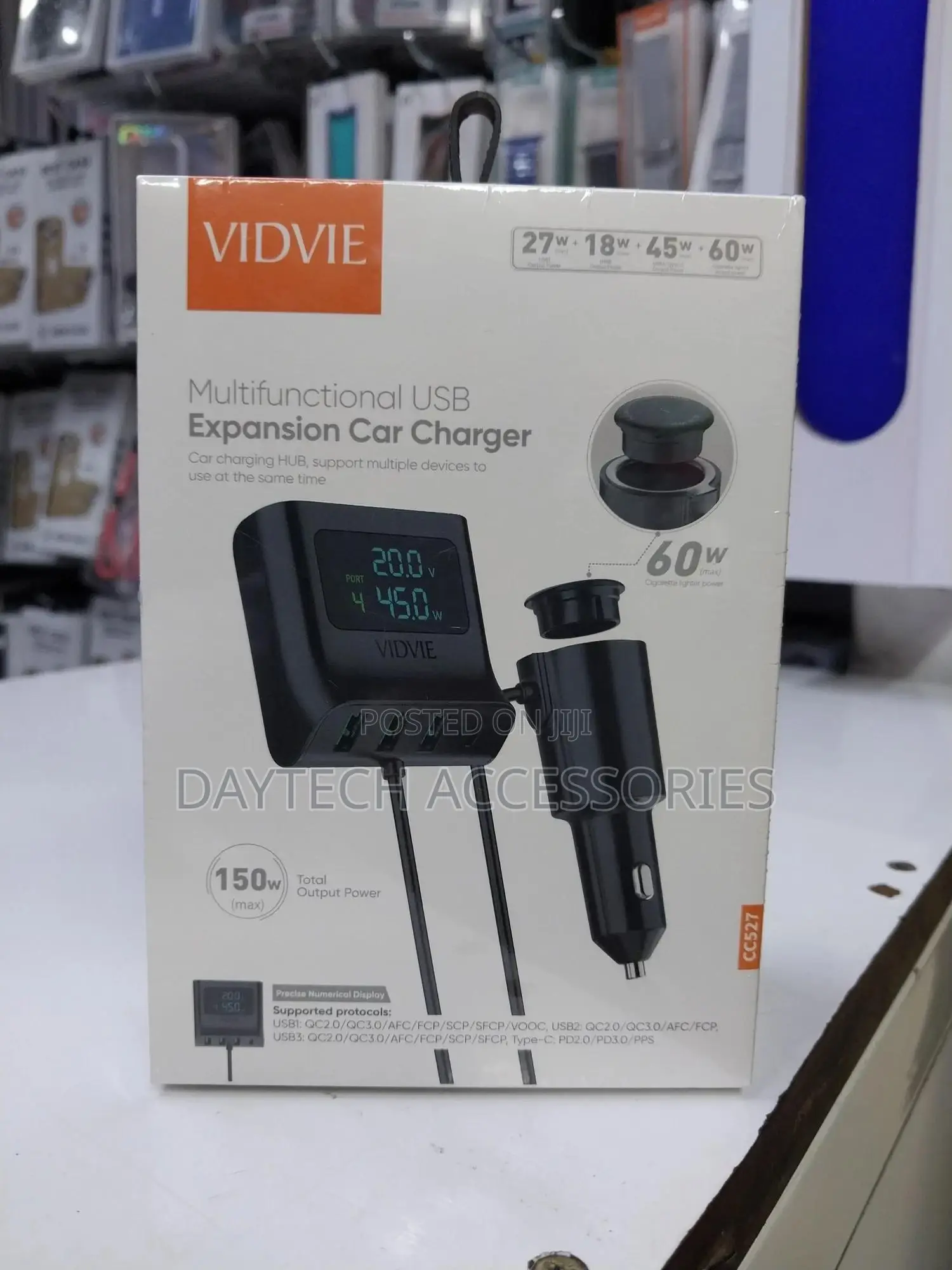 Vidvie Cc527 Car Charger 3xusb + 1xtype C 3xusb 60w