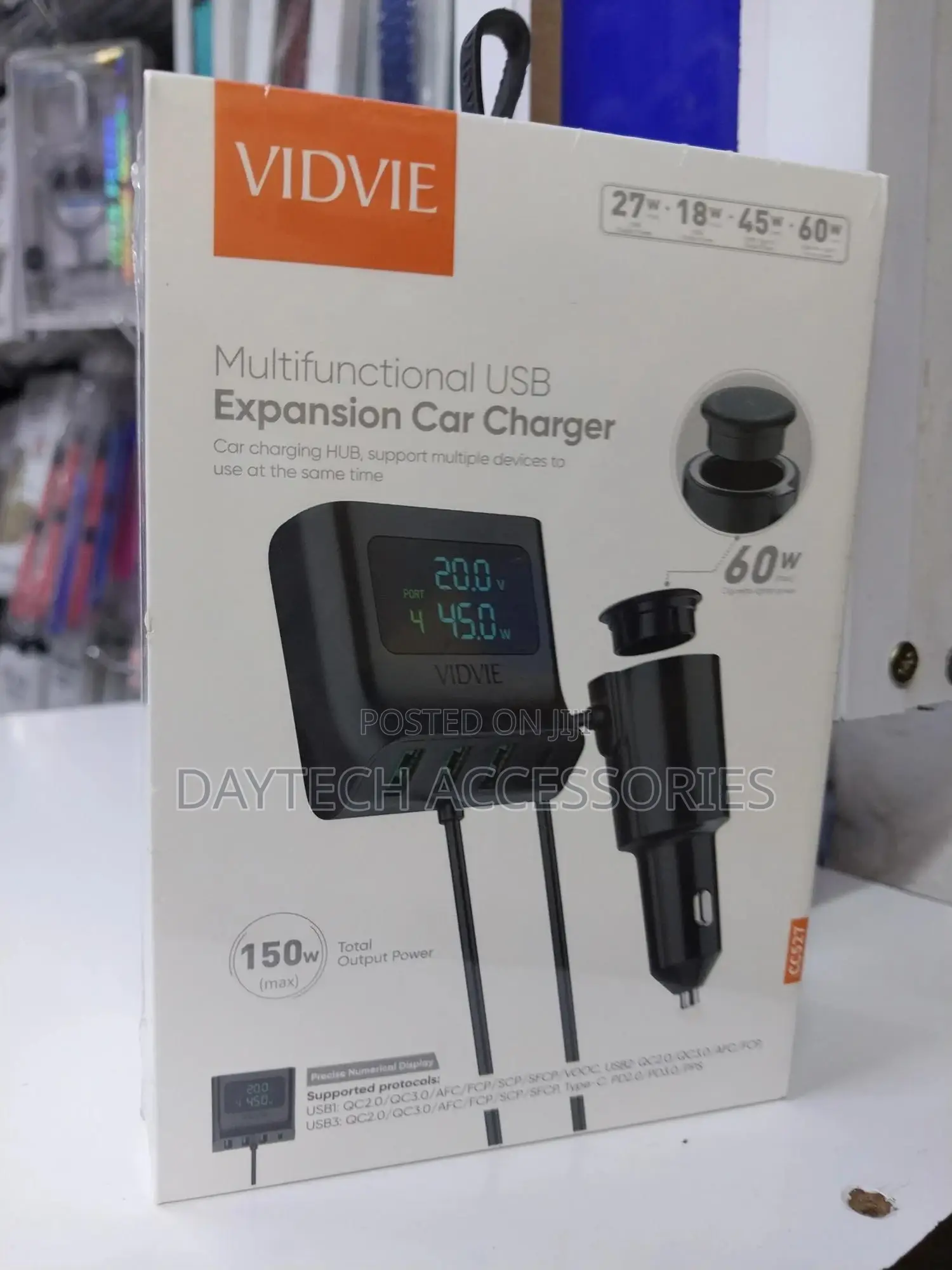 Vidvie Cc527 Car Charger 3xusb + 1xtype C 3xusb 60w