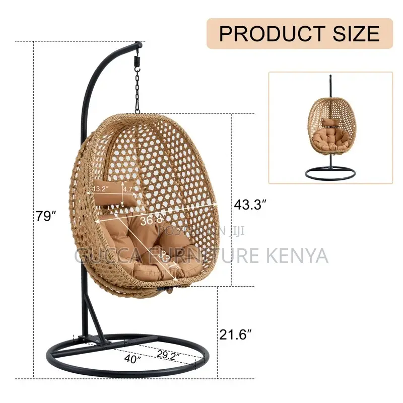 Home Chairs: Single Person Wicker Porch Swing Chair