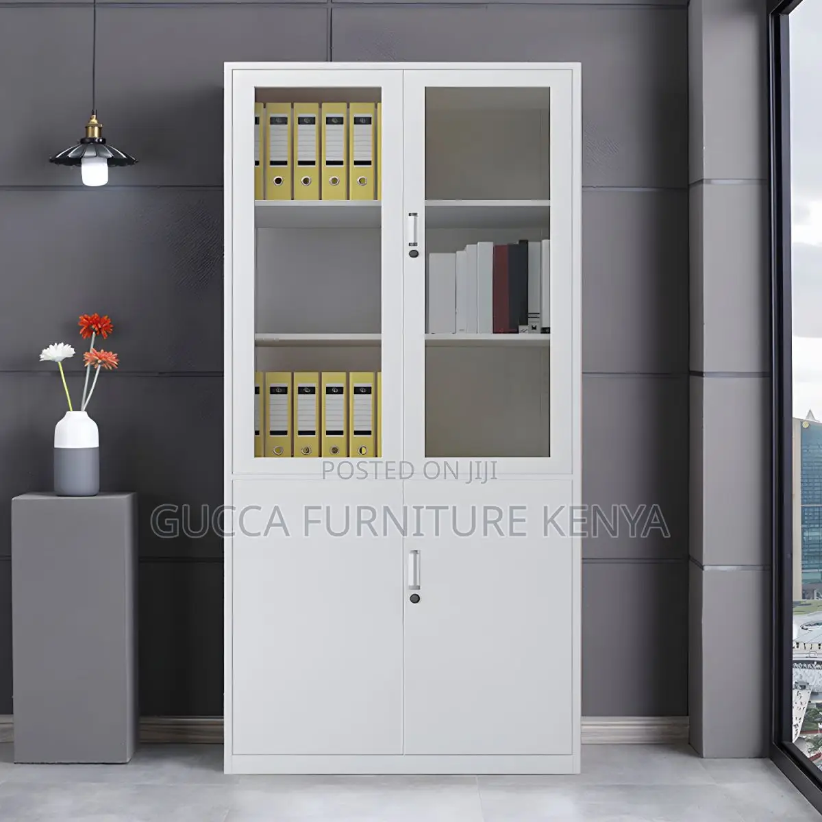 Cabinets:2-Door Metal Filing Cabinet With Storage Shelves