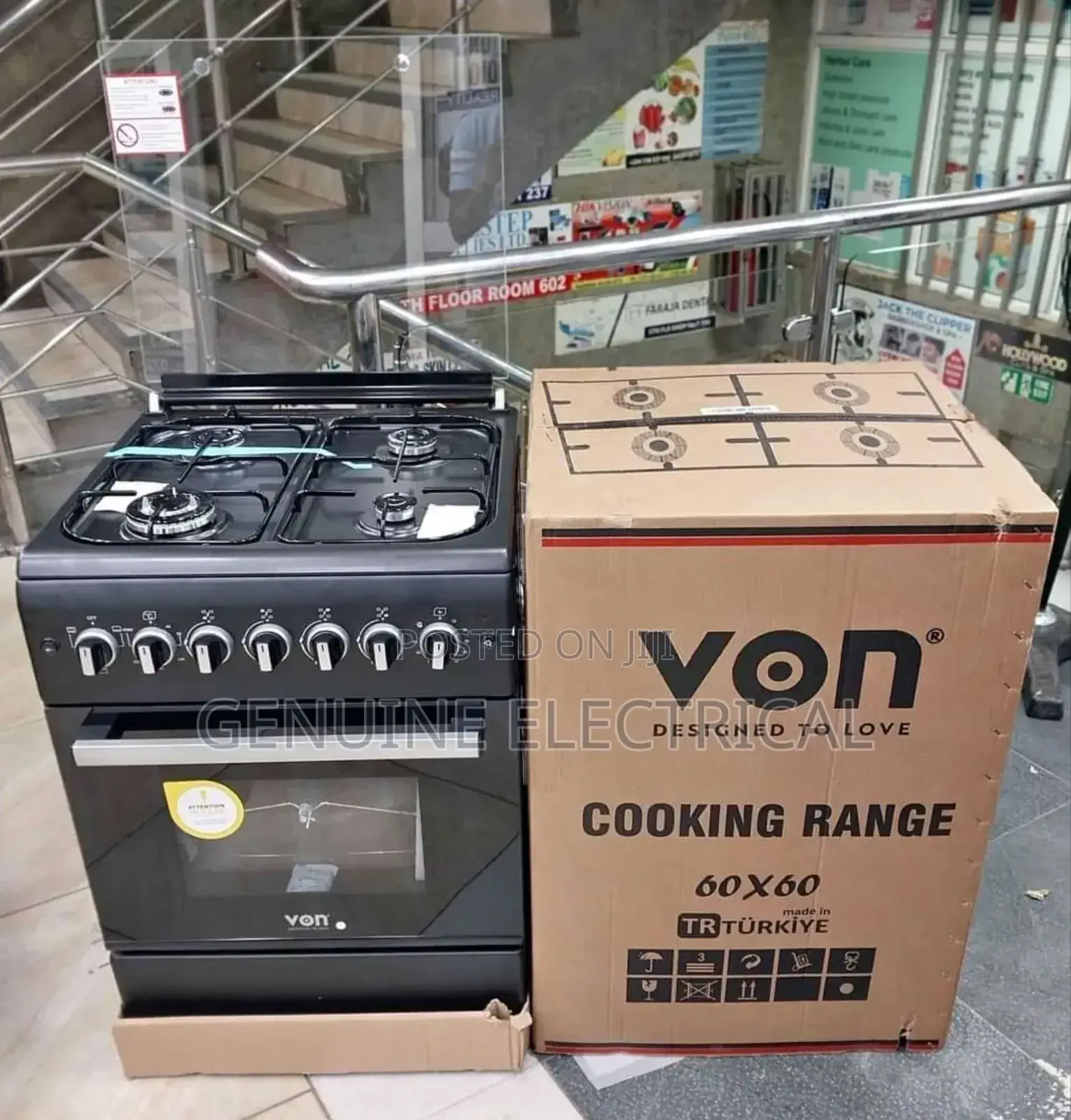 60*60 VON Cooker 3 Gas + 1 Electric Standing Cooker