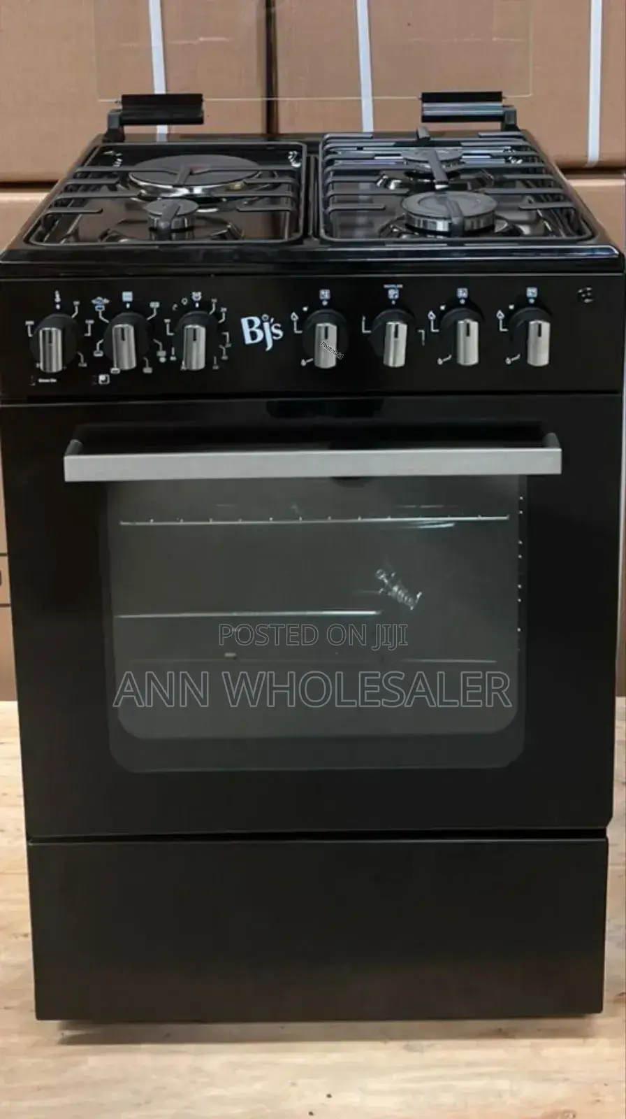 Black BJS 60X60 3-Gas+1 Hot Plate With Turbo-Fan G-6