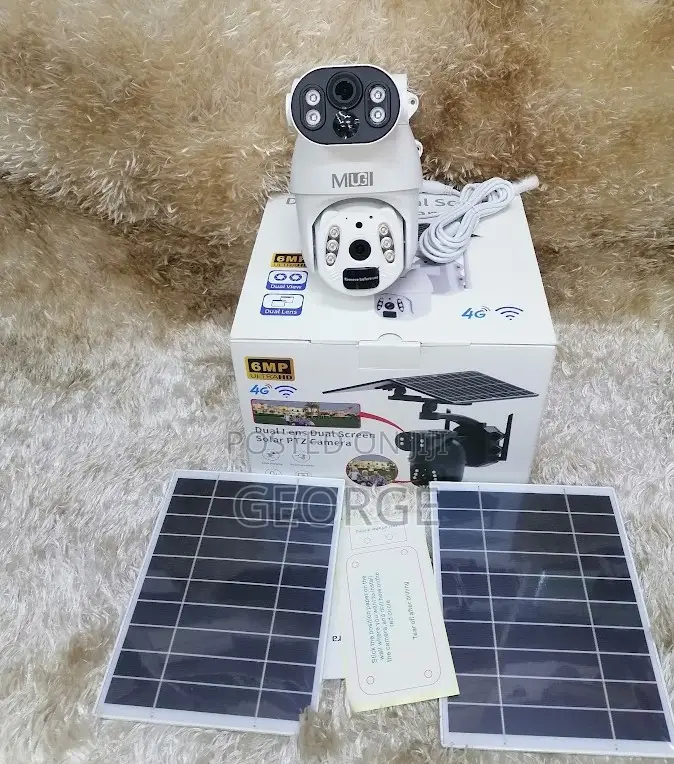Human Tracking 4g 6mp Ubox Dual Lens Screen Solar-PTZ Camera