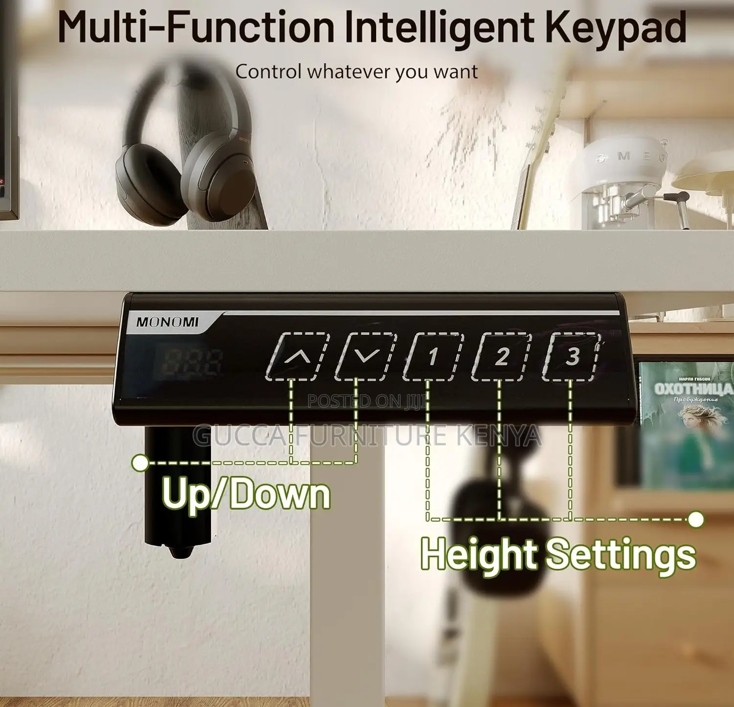 Office Tables:140cm Home Office Height-Variable Desk