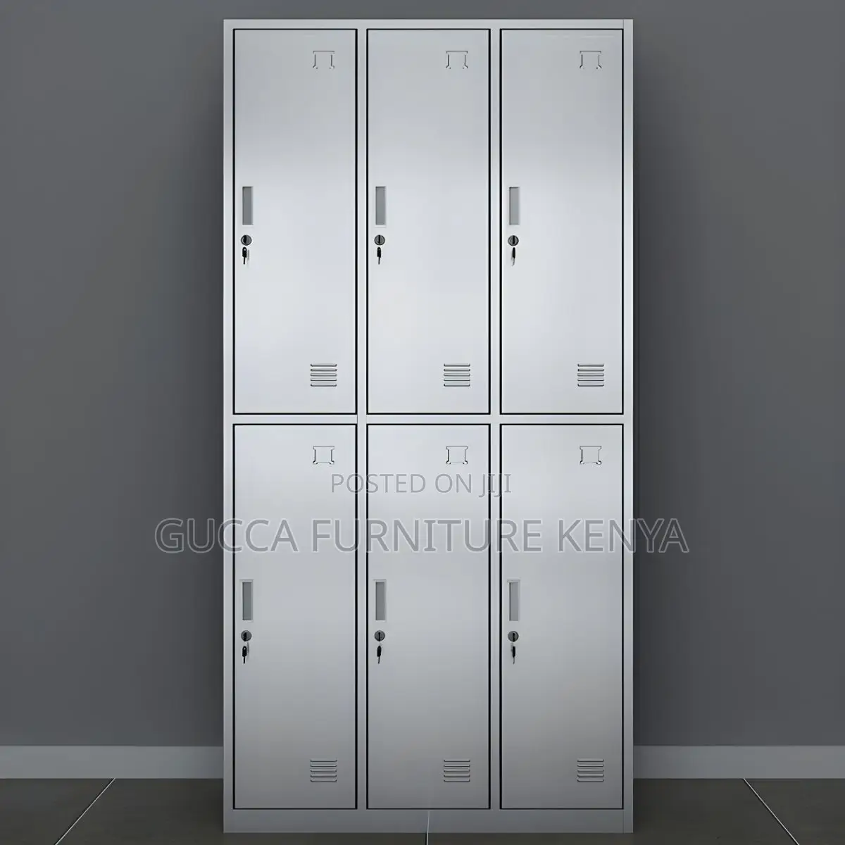 Cabinets: Office Industrial Steel 6-Locker Wardrobe Cabinet