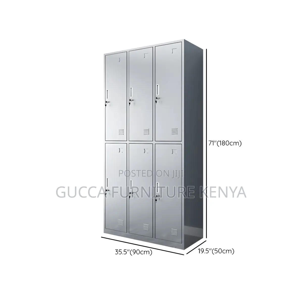 Cabinets: Office Industrial Steel 6-Locker Wardrobe Cabinet