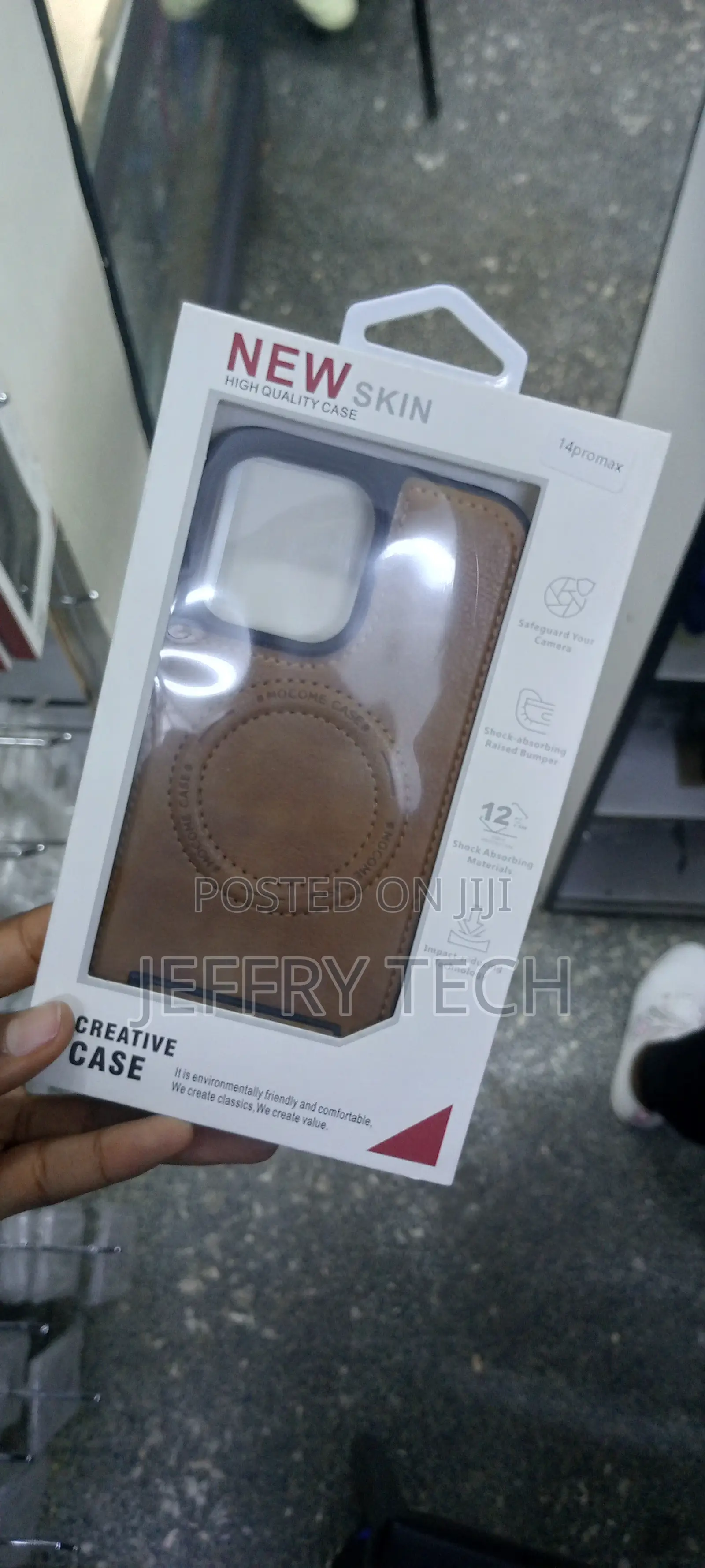 Magsafe iPhone 14 Pro Max Genuine Leather Case Stand