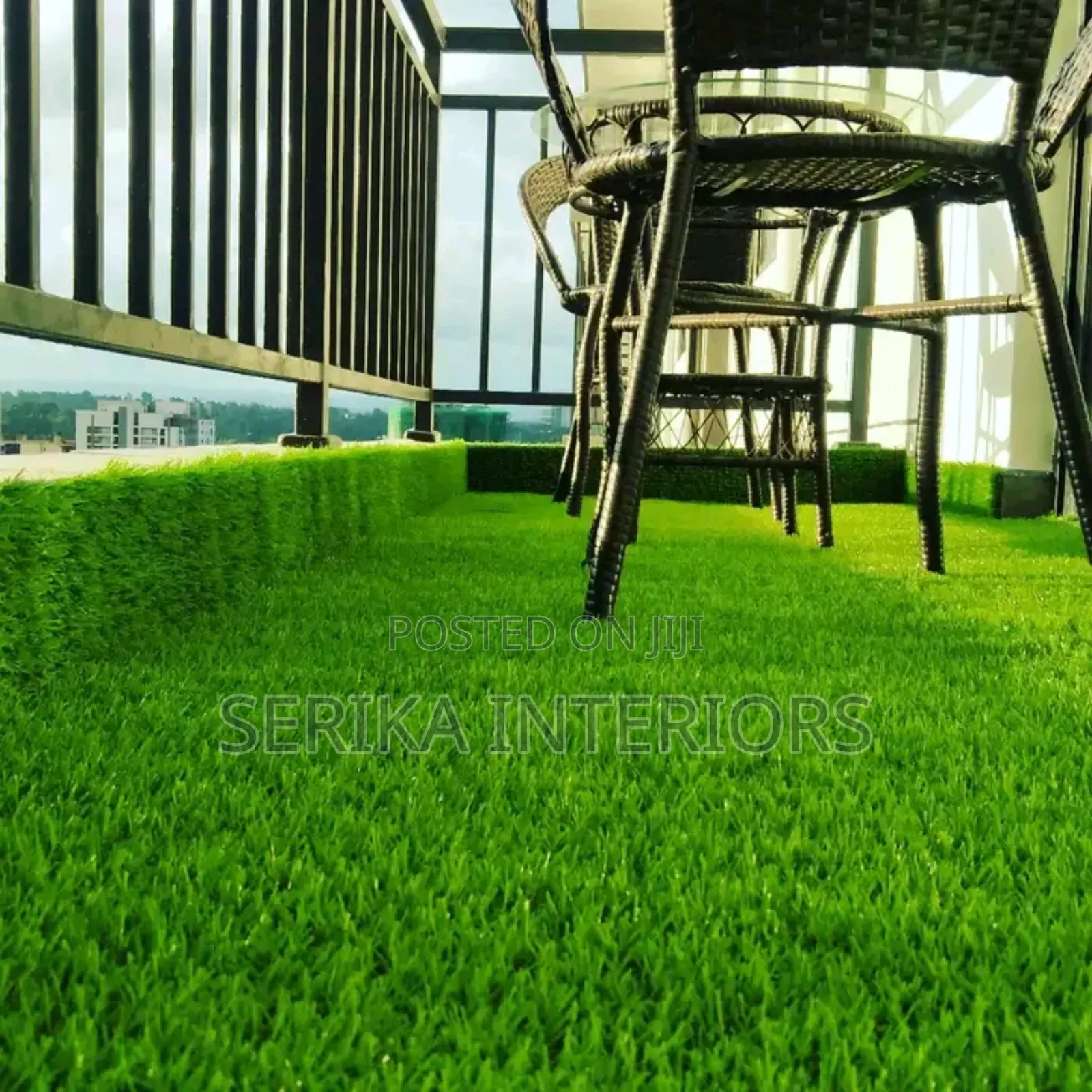 Balcony Relaxing Area Grass Carpets Grass Carpets