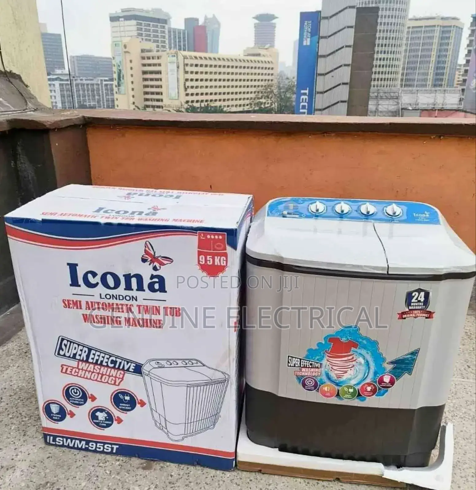 Washer! Icona 9.5kg Semi Automatic Wash and Spin Machine