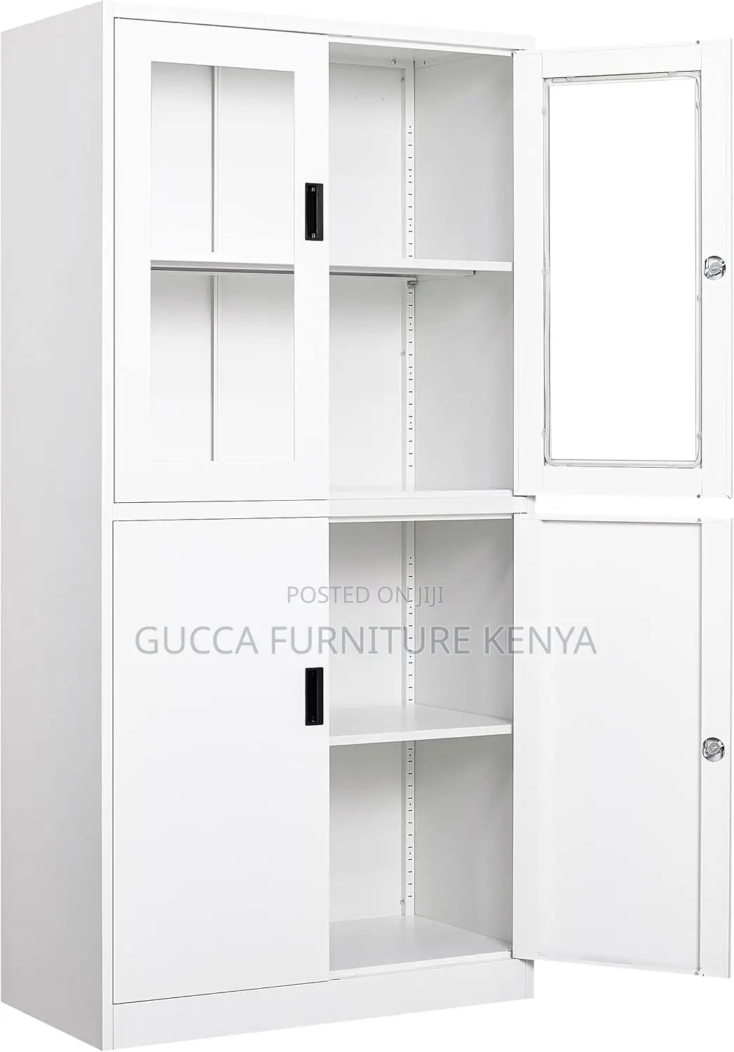 Cabinets: Lockable Display Cabinet With 2-Half Glass Door