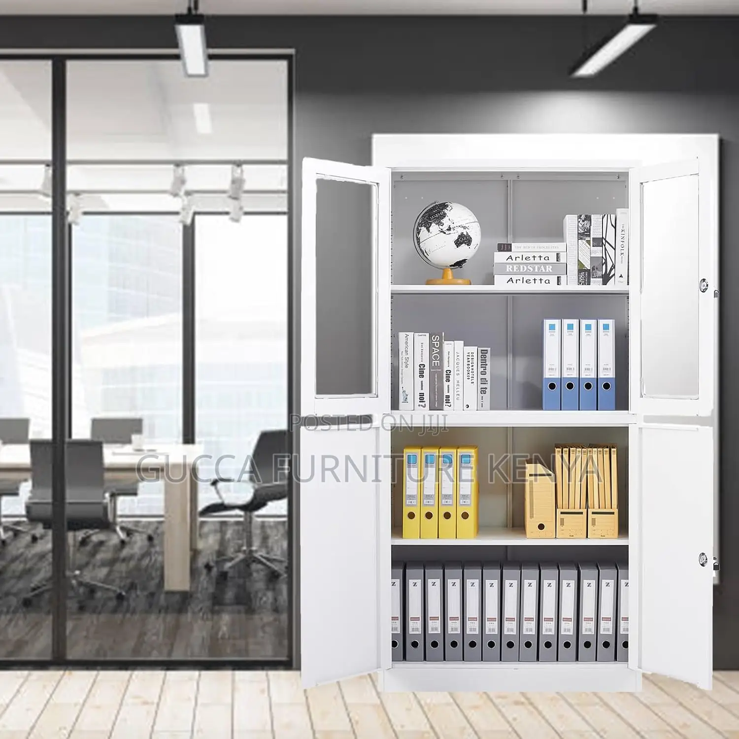 Cabinets: Lockable Display Cabinet With 2-Half Glass Door