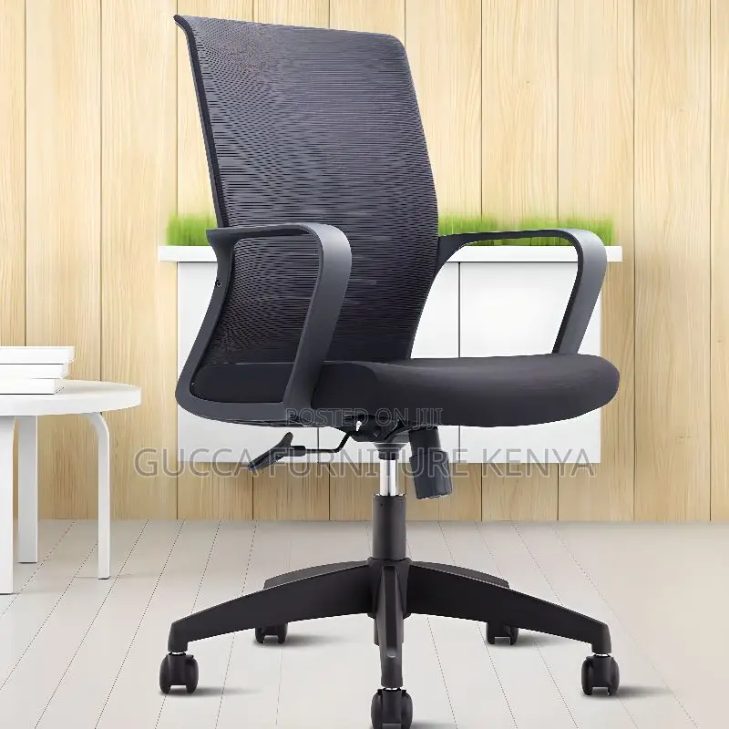 Office Chairs:Mid Back Mesh Contoured Waterfall Strong Seat