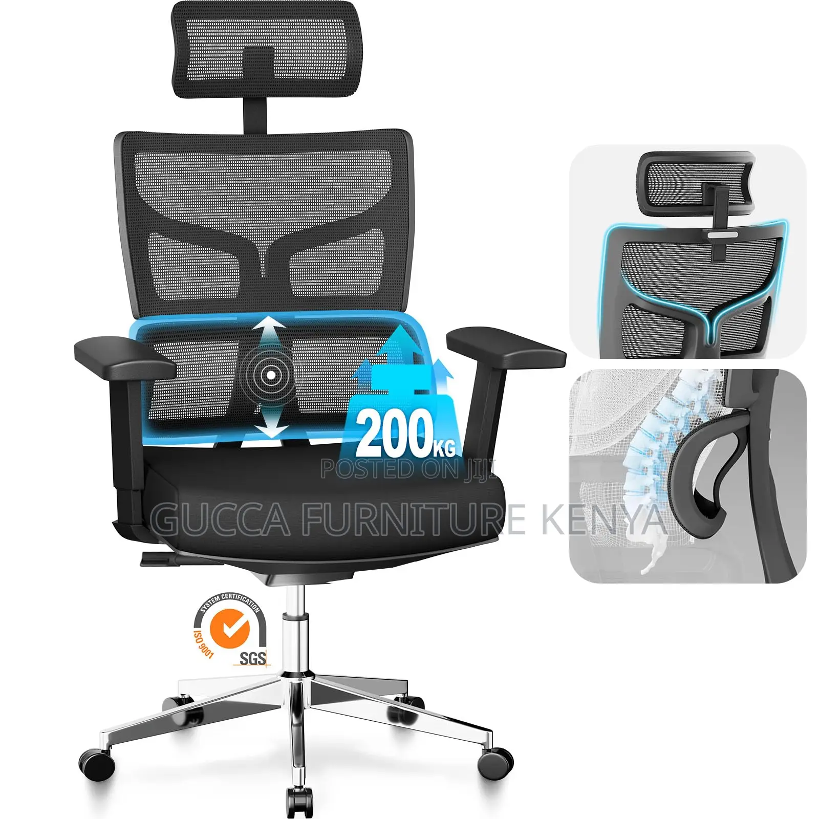 Office Chairs Orthopedic Wide Mesh Heavy Duty Chair