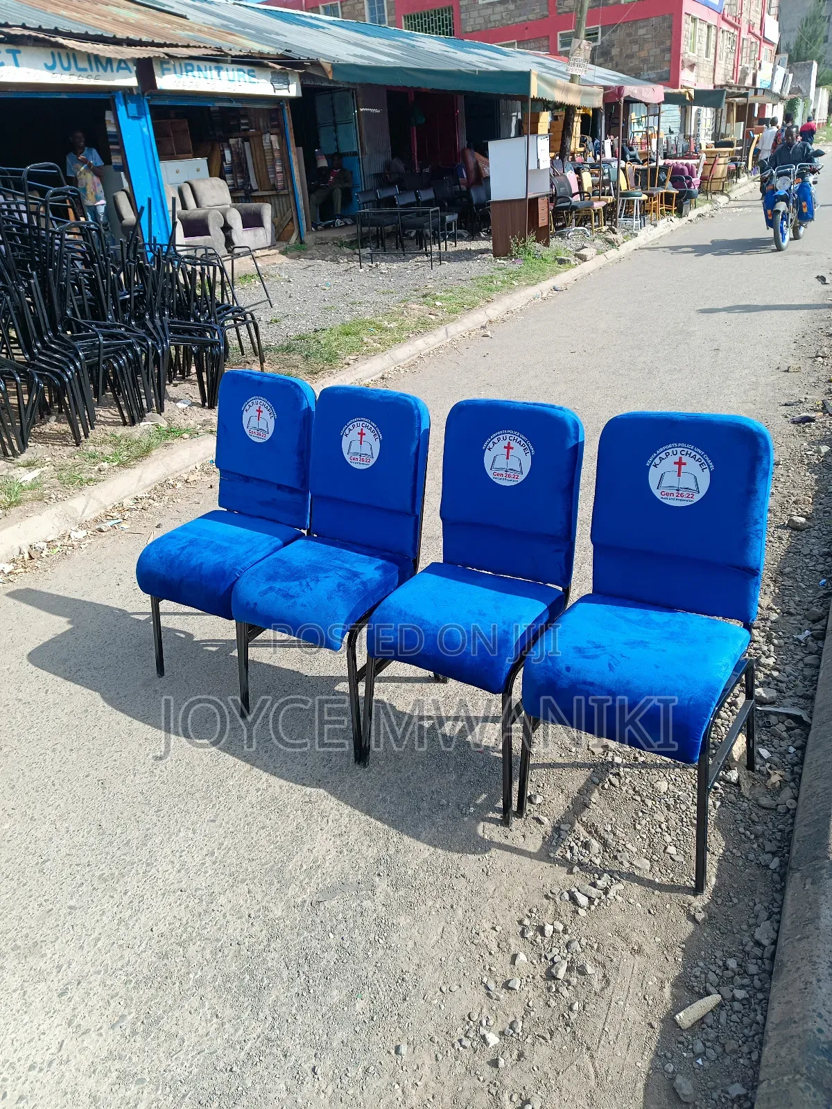 Church Chai, Blue Without Armrest 