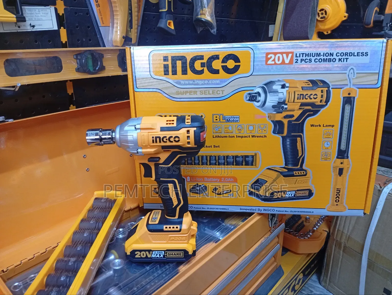 Ingco Cordless Impact Wrench Combo Kit
