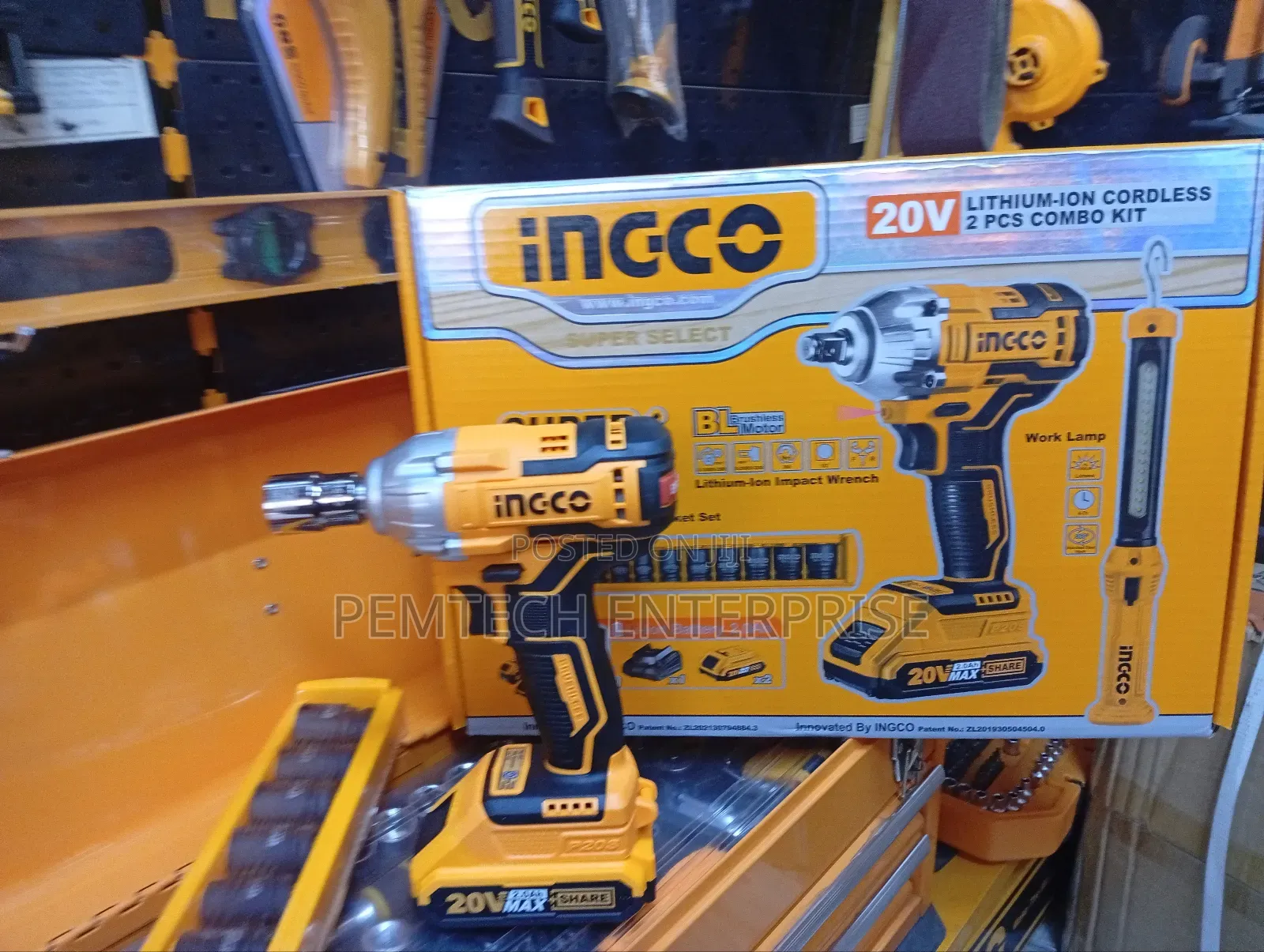 Ingco Cordless Impact Wrench Combo Kit