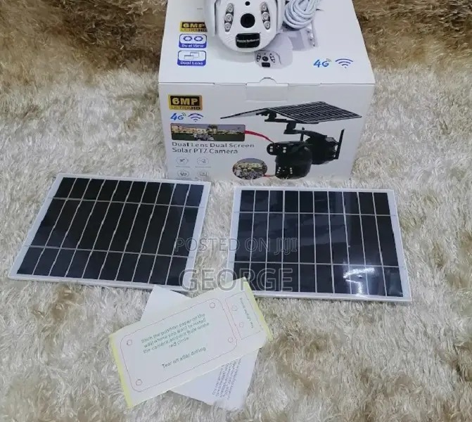 High Quality 
6mp Ip66 Dual Screen Solar Panel CCTV Camera