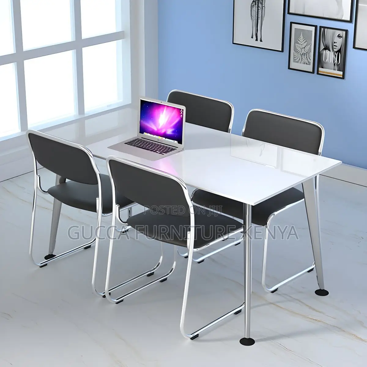 Office Chairs: Armless Leather Chrome Simple Office Seat