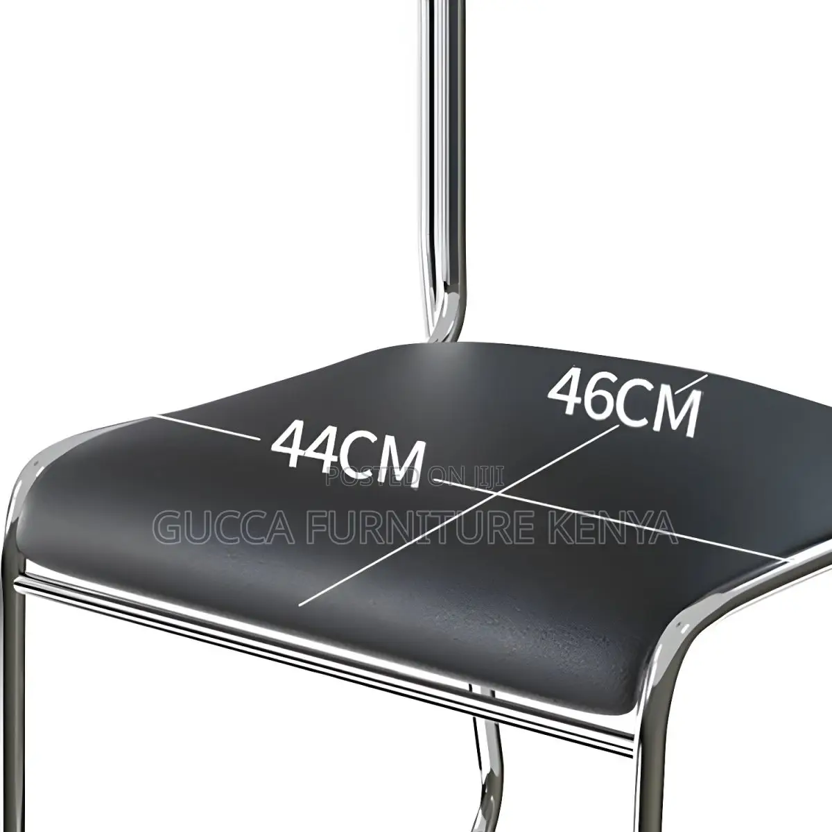Office Chairs: Armless Leather Chrome Simple Office Seat