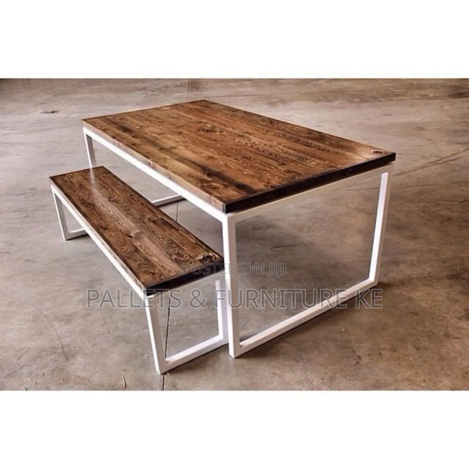 Reclaimed Modern Dining Table And Bench